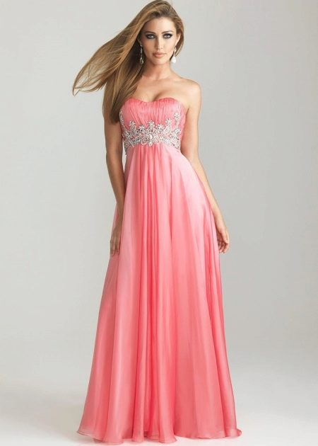 Μαργαριταρένιο ροζ κοραλί φόρεμα