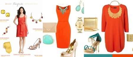 Accessoires für ein orangefarbenes Kleid