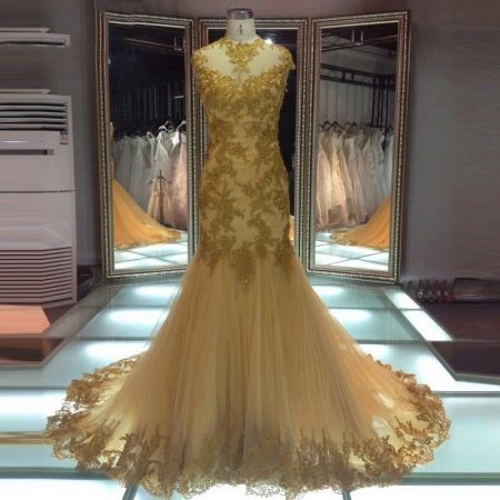 Złota suknia ślubna