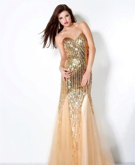 Lange gouden jurk