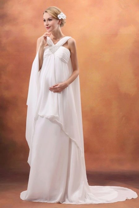 Grécke svadobné šaty pre tehotné ženy