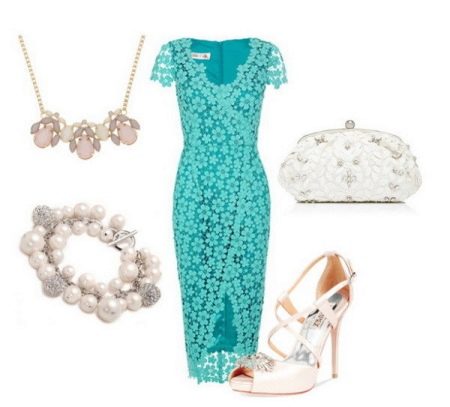 Accessoires voor een turquoise jurk
