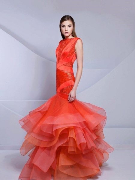 Вечерна червена рокля от oragnza