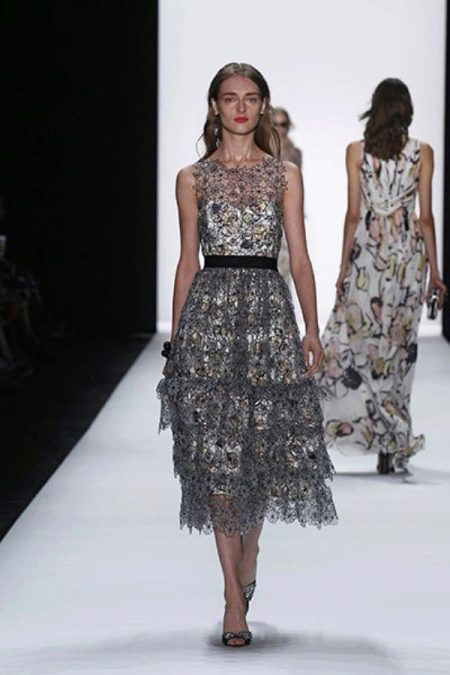 Chanel stiliaus daugiasluoksnė a-line suknelė