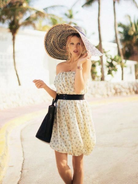 فستان بالون صيفي مع قبعة