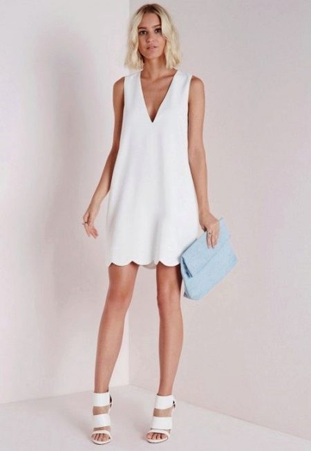 Witte korte jurk van viscose