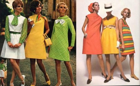 trapézové šaty ze 60. let