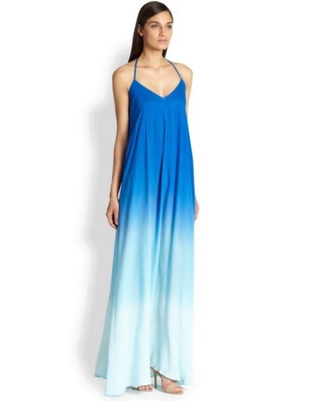 שמלה בקו A עם שיפוע כחול