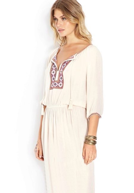 White Russian sundress in ethnic style