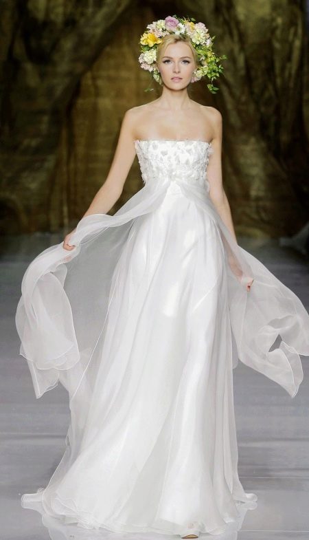 Preciós vestit de núvia de cintura alta