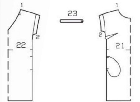 Rovný vzor šatů s jednodílnými rukávy