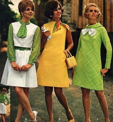 Štýlové šaty 60-tych rokov