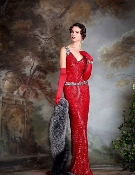 Retro stiliaus suknelė raudona