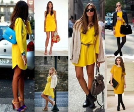 Комбинации с жълта рокля