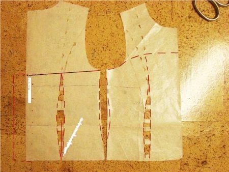 Pattern ng isang corset sa isang damit para sa isang batang babae