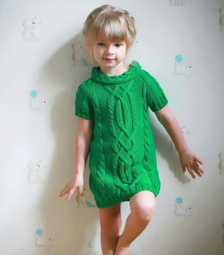 Dzianinowa sukienka tunika dla dziewczynki od 5 lat