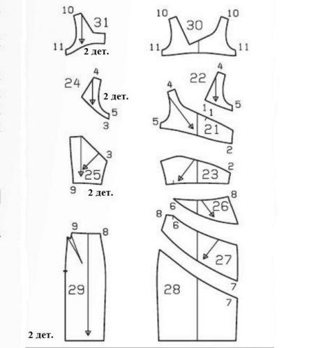 Asymmetric sheath dress pattern