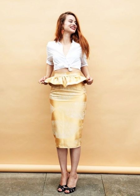 Ceruzková sukňa s vysokým pásom